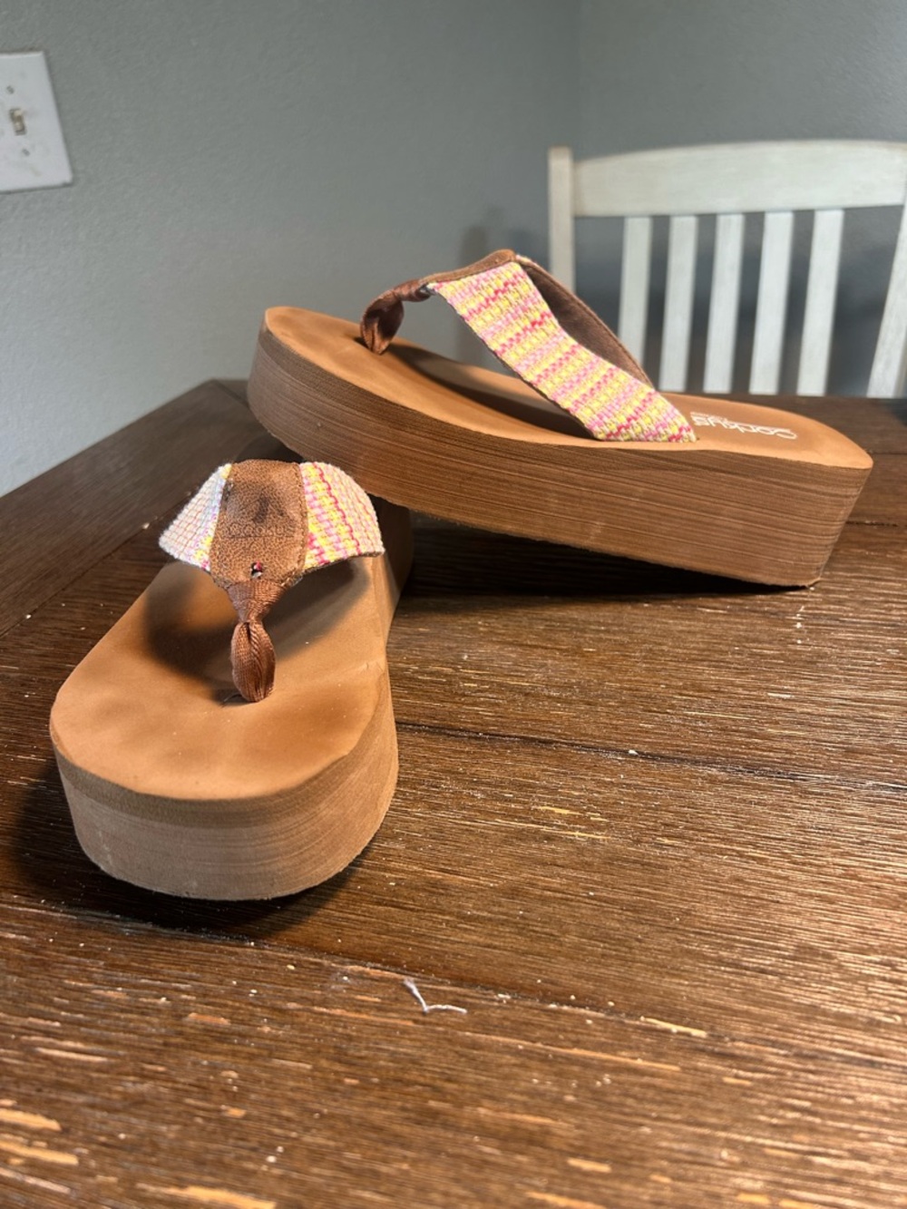 Corkys Pink Multi Take a dip platform sandals size 10 - Picture 2 of 9